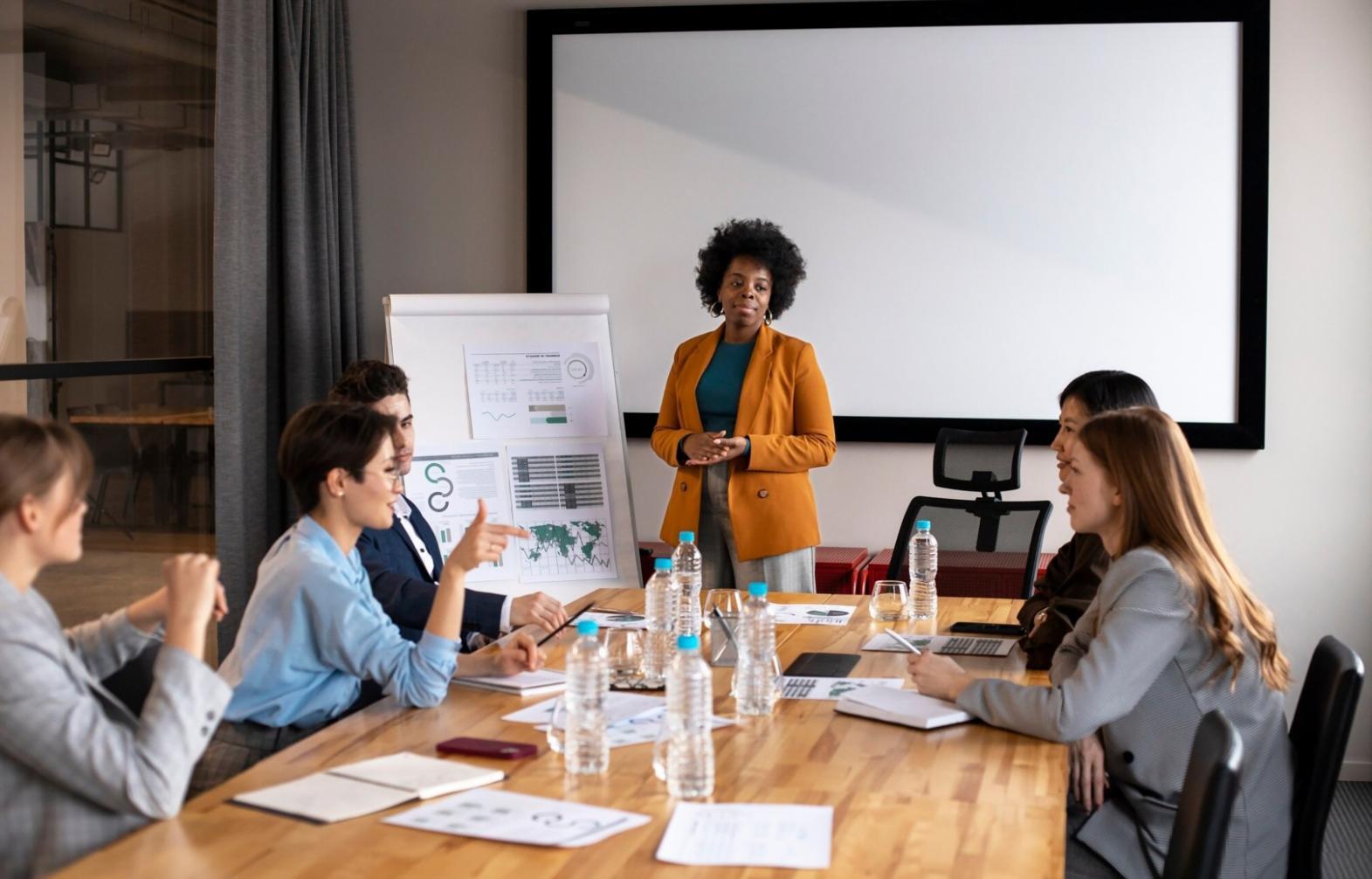 Análisis financiero detallado con gráficos y proyecciones corporativas